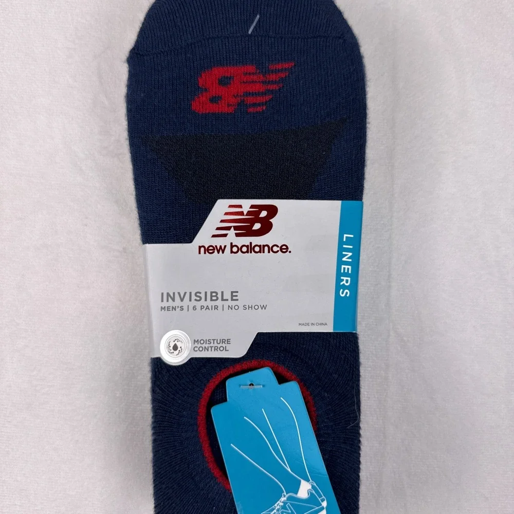 New Balance Men's No Show Socks 6 Pair Pack Navy Grey Plus Adidas Denim Bundle
